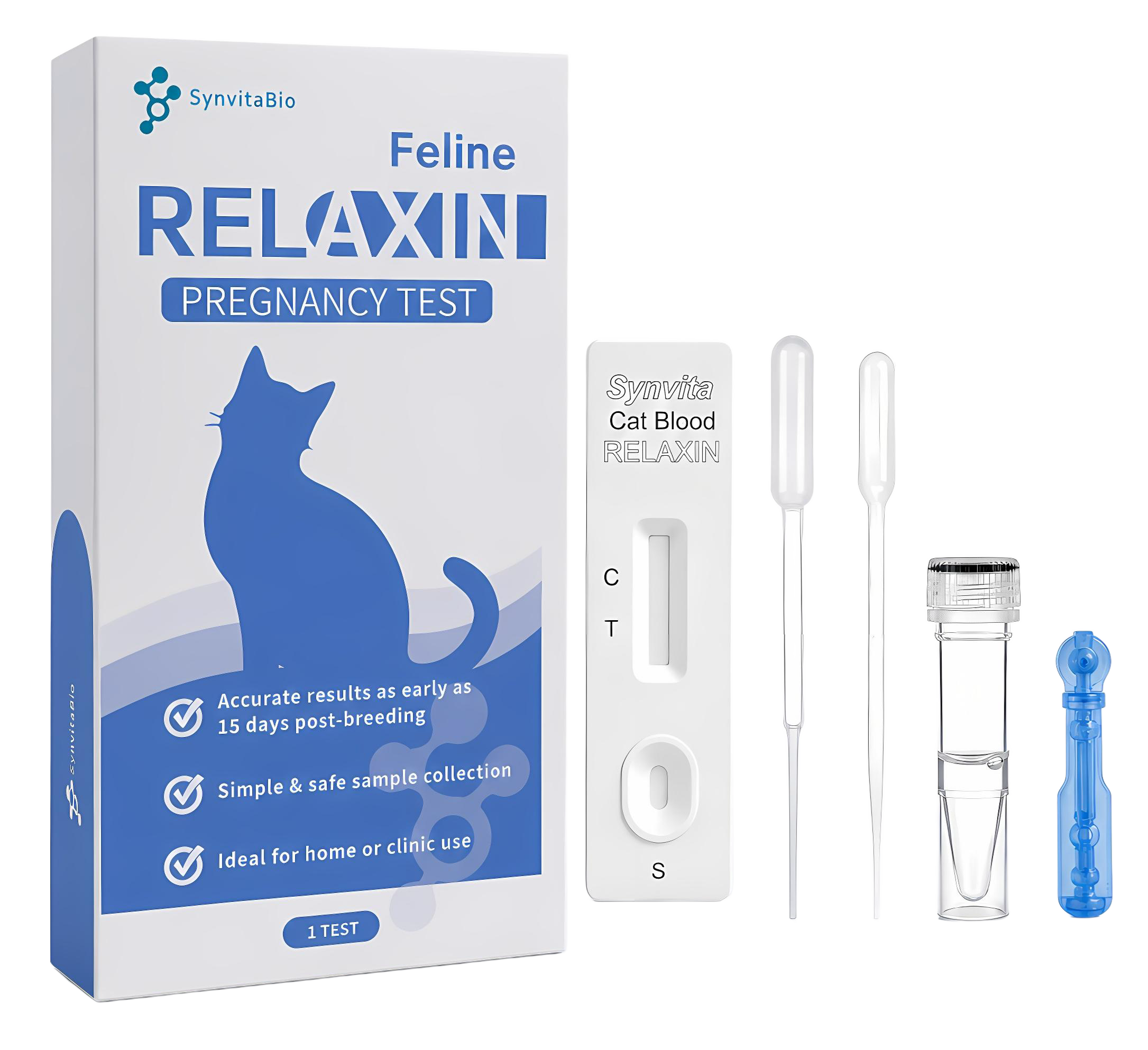 SynvitaBio feline blood relaxin pregnancy test retail kit