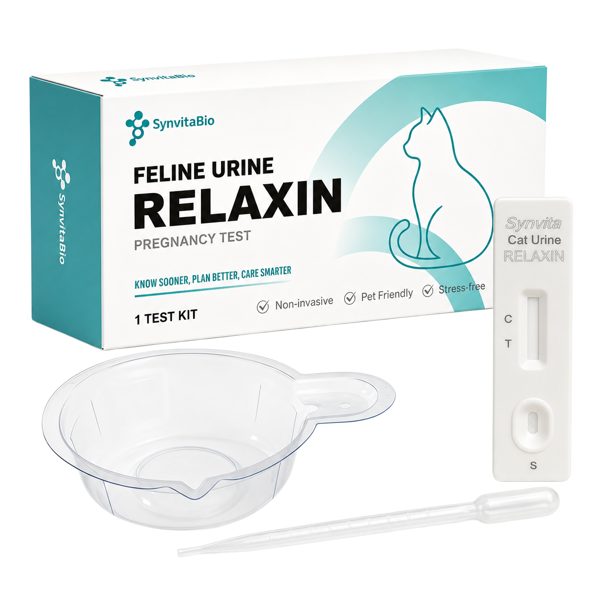 SynvitaBio feline urine relaxin pregnancy test retail kit